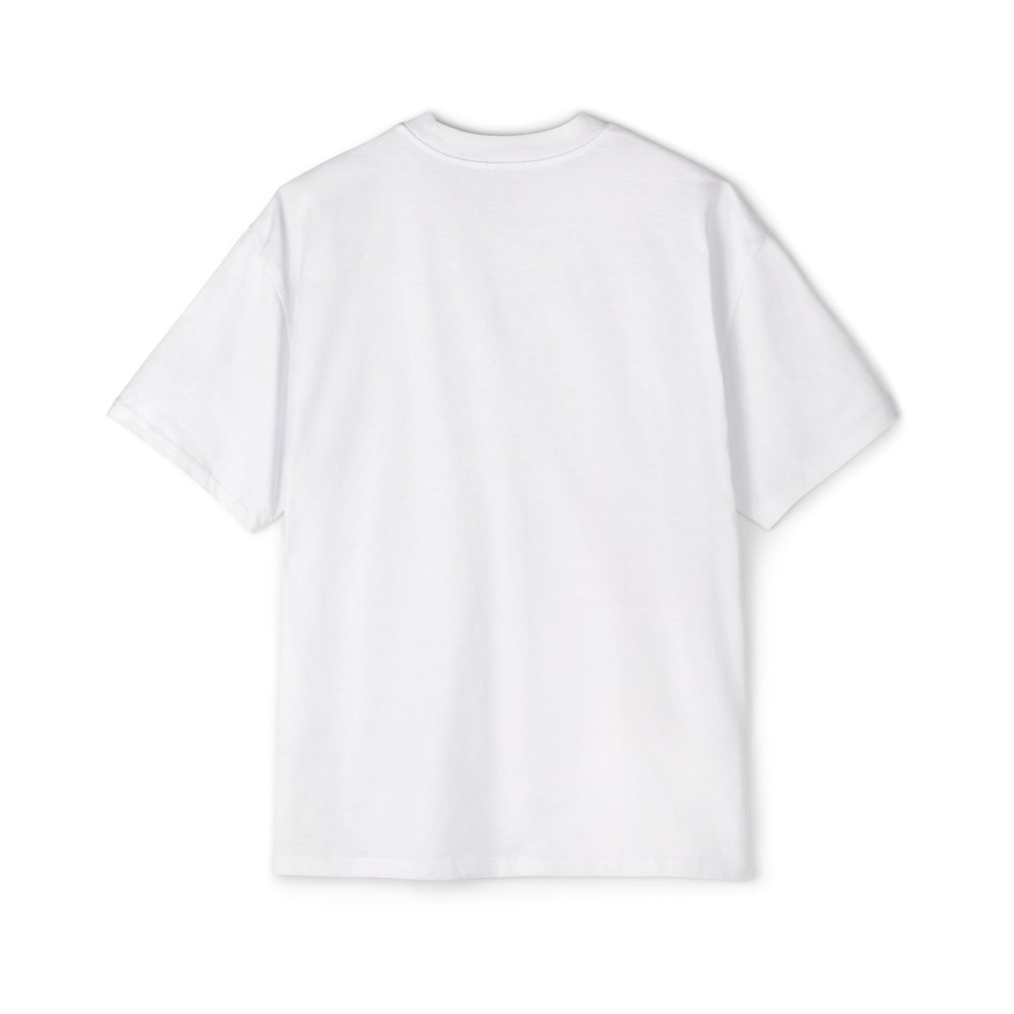 The back of an oversized White T-shirt.