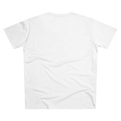 The back side of a white T-shirt.