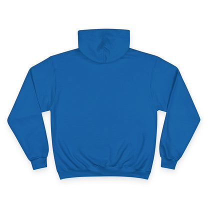 Back view of a blue unisex hoodie. A clean and versatile design, ideal for casual wear or layering with any outfit.