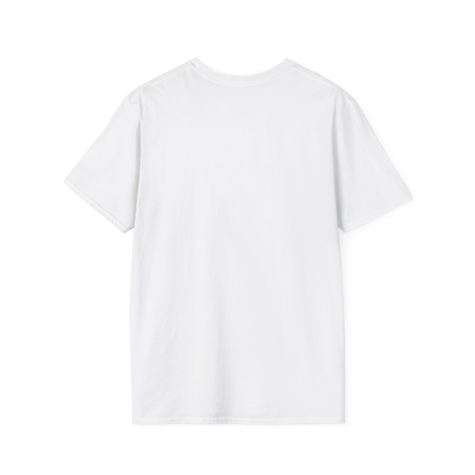 The back side of a white T-shirt.